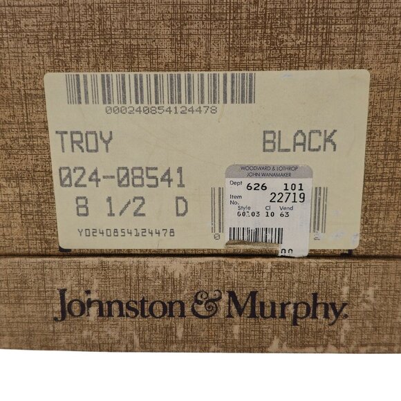 New Vintage Johnston & Murphy Aristocraft Black Leather Monk Dress Loafers 8.5D